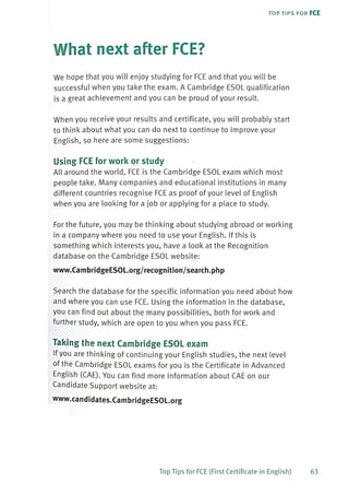 Top tips for fce