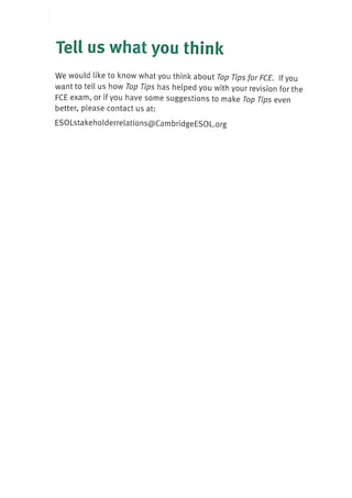 Top tips for fce