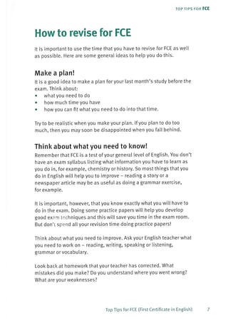Top tips for fce