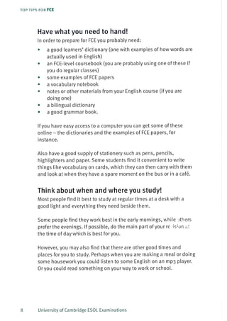 Top tips for fce