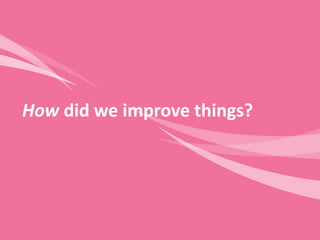 How did we improve things?  