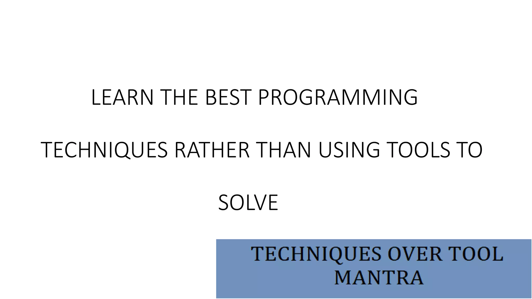Top tips for programming students | PPT