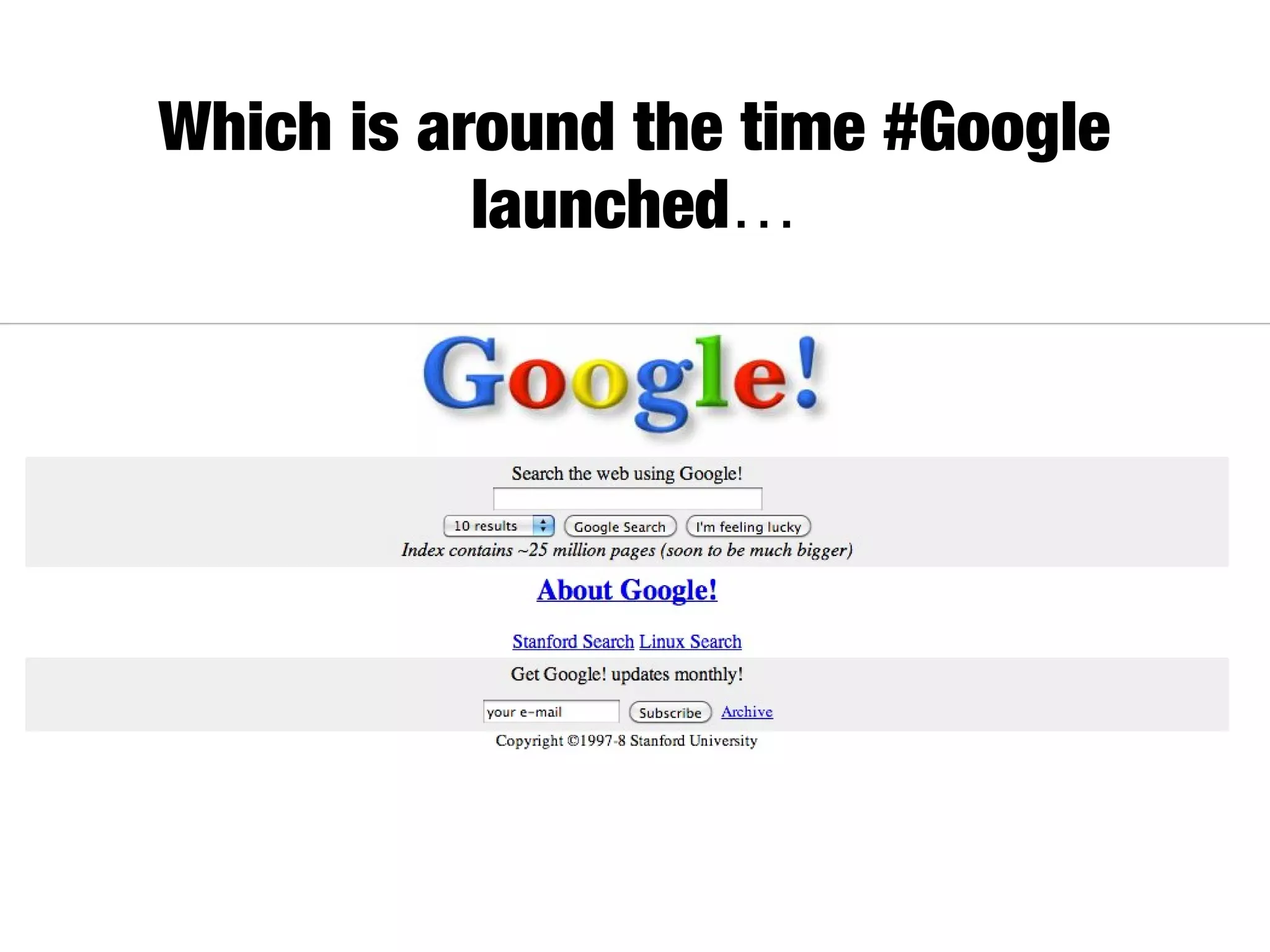 Which is around the time #Google
launched…
42.6% of UK consumers buy something
online at least once a week
 