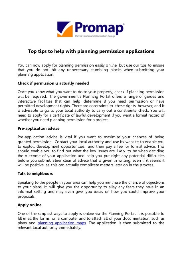 Top tips to help with planning permission applications