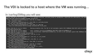 The VDI is locked to a host where the VM was running…
In /var/log/SMlog you will see:
 