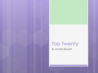 Top Twenty
By Amelia Barrett
 