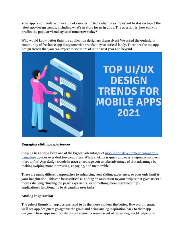 Top ui ux design trends for mobile apps 2021 | PDF | Web Development ...