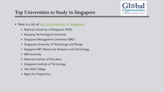 Top Universities to Study in Singapore | PPTX