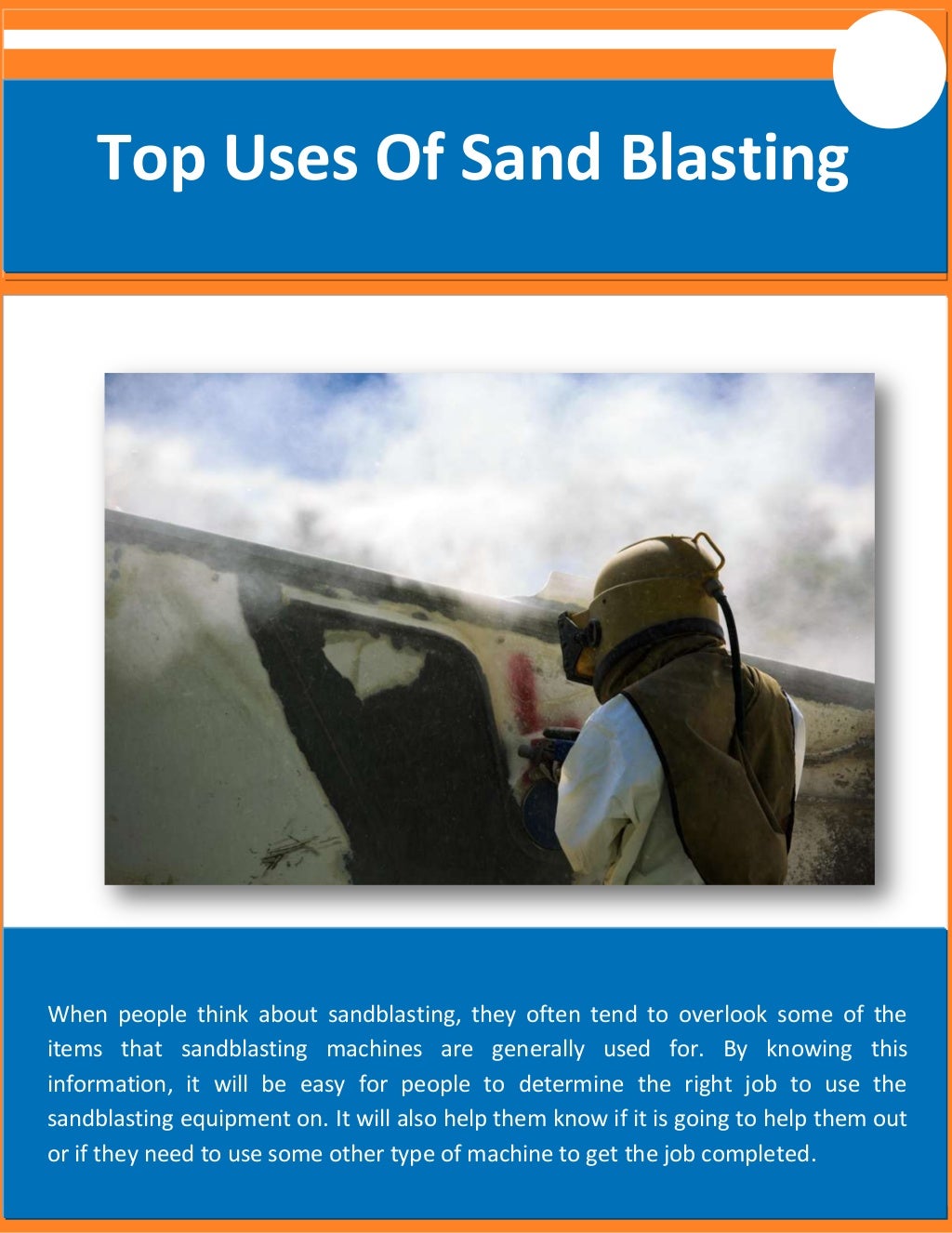 Top Uses Of Sand Blasting