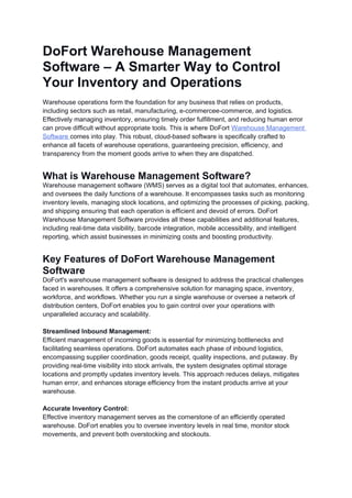 Top Warehouse Management ERP Software in UAE - Dubai | DOCX