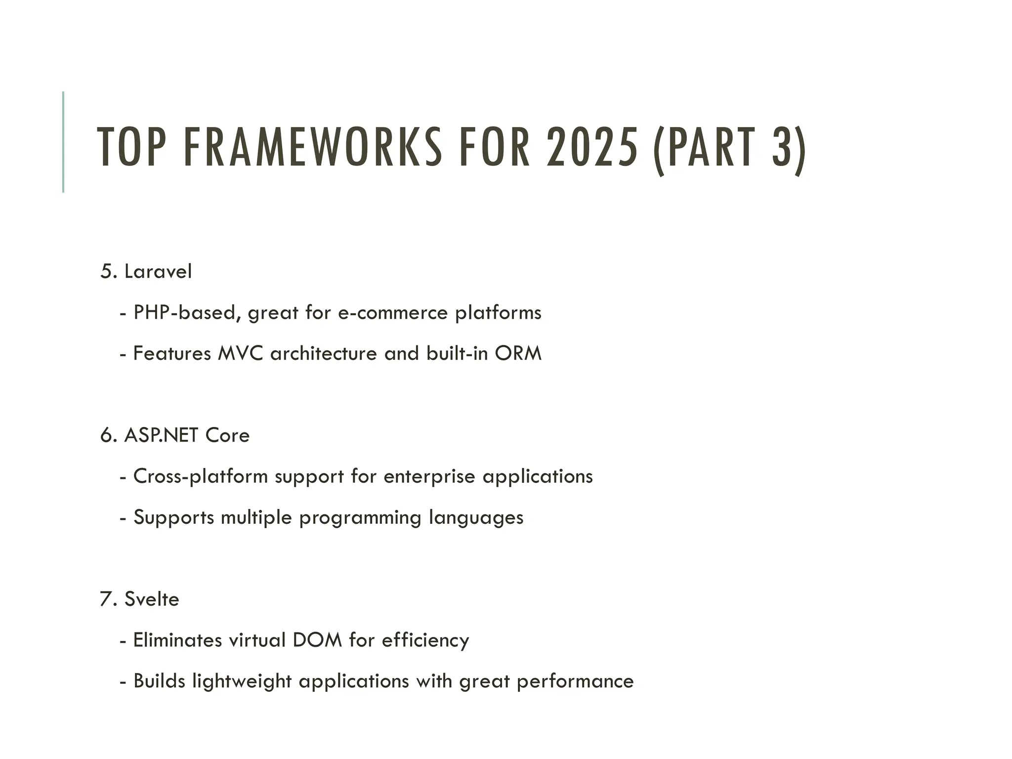 Top Web Development Frameworks 2025 Pptx Top Web Development Frameworks 2025 Pptx
