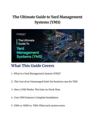 Top Yard Management System Software for Smarter Logistics Operations | PDF