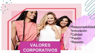 VALORES
CORPORATIVOS
• *Responsabilidad
*Innovación
*Calidad
*Pasión
*Respeto
 