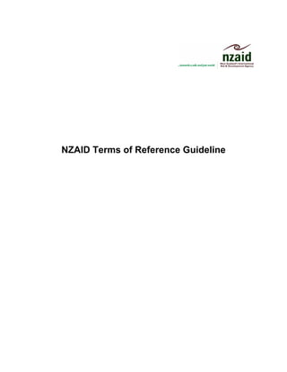 NZAID Terms of Reference Guideline
 