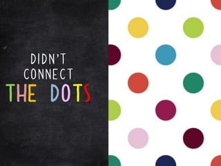 didn ’ t
 connect
the dots
 
