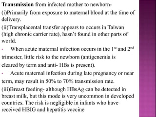 (B) CNS infection-
• 1/3 of neonates with HSV present with encephalitis in the
absence of disseminated disease.
• Symptomatic at 8-17 days of life
• Hematogenous spread to CNS
• lethargy, seizures, temperature instability, hypotonia.
• 2/3 have impaired nurodevelopment
(C) Disseminated disease-
• Most severe form of neonatal HSV, accounts for 22% of
all neonatal HSV.
• Mortality >50%, pneumonitis and fulminant hepatitis are
associated with greater mortality.
• Present with shock, seizures, respiratory distress,
respiratory failure, DIC.
 