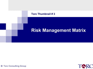 Torc Thumbnail # 3 Risk Management Matrix 
