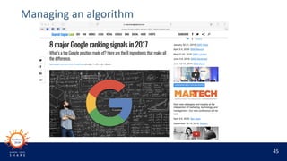 45
Managing an algorithm
 