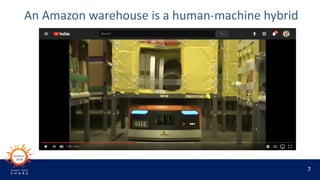 7
An Amazon warehouse is a human-machine hybrid
 