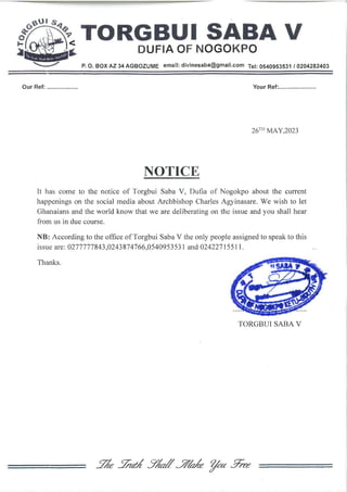 Nogokpo Shrine press release 