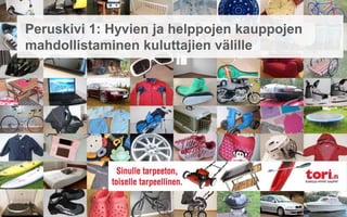 Peruskivi 1: Hyvien ja helppojen kauppojen
mahdollistaminen kuluttajien välille
 