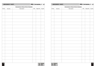 2S
2S 2S
2S
70 71
24 - PETROL
AG - LPG
AS - CNG
24 - PETROL
AG - LPG
AS - CNG
Amendment Sheet (Parts Deleted)
Sr.No Part No. Description Qty. Page No. Fig.No.
Amendment Sheet (Parts Deleted)
Sr.No Part No. Description Qty. Page No. Fig.No.
AMENDMENT SHEET AMENDMENT SHEET
 