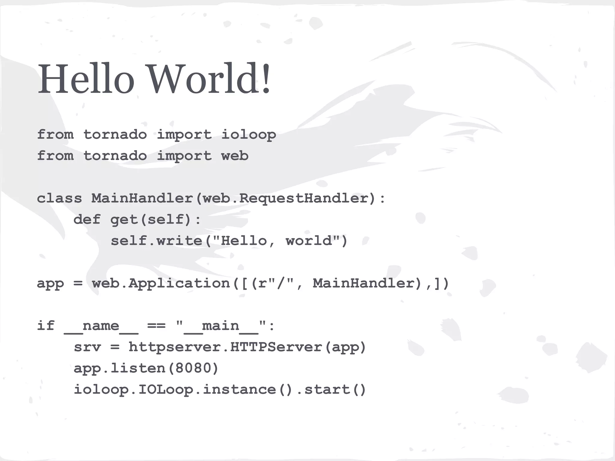 Tornado The server loop 