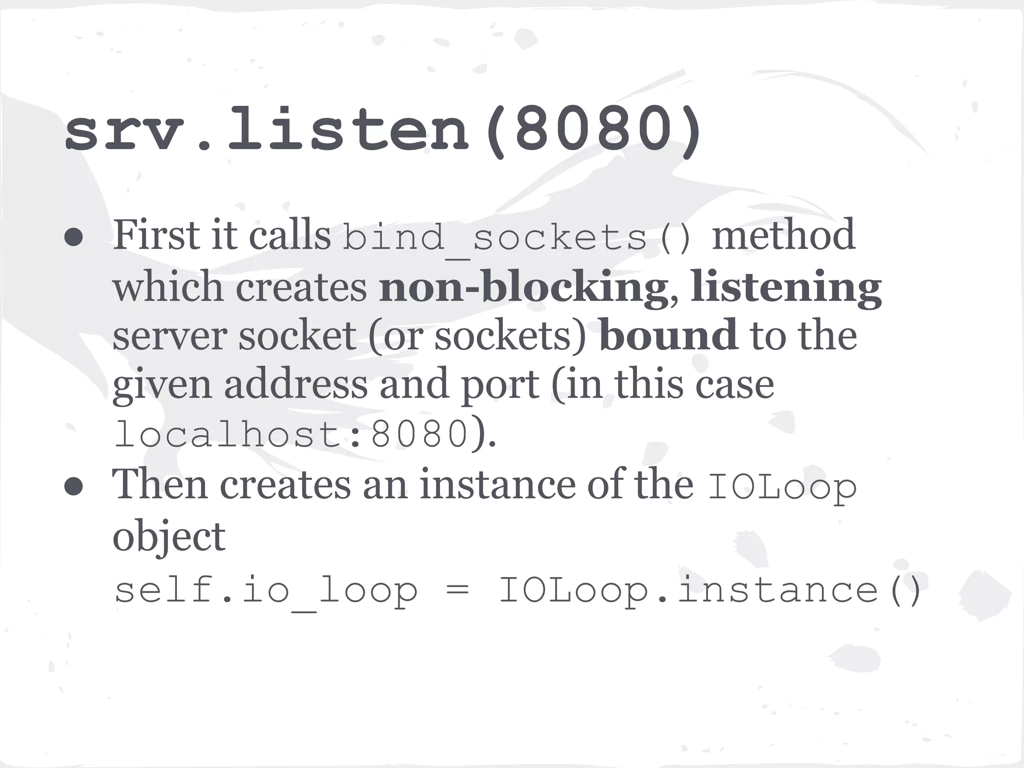 TCPServer.__init__ Basic setup … nothing interesting. 