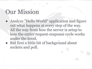 Sockets
Some background
 