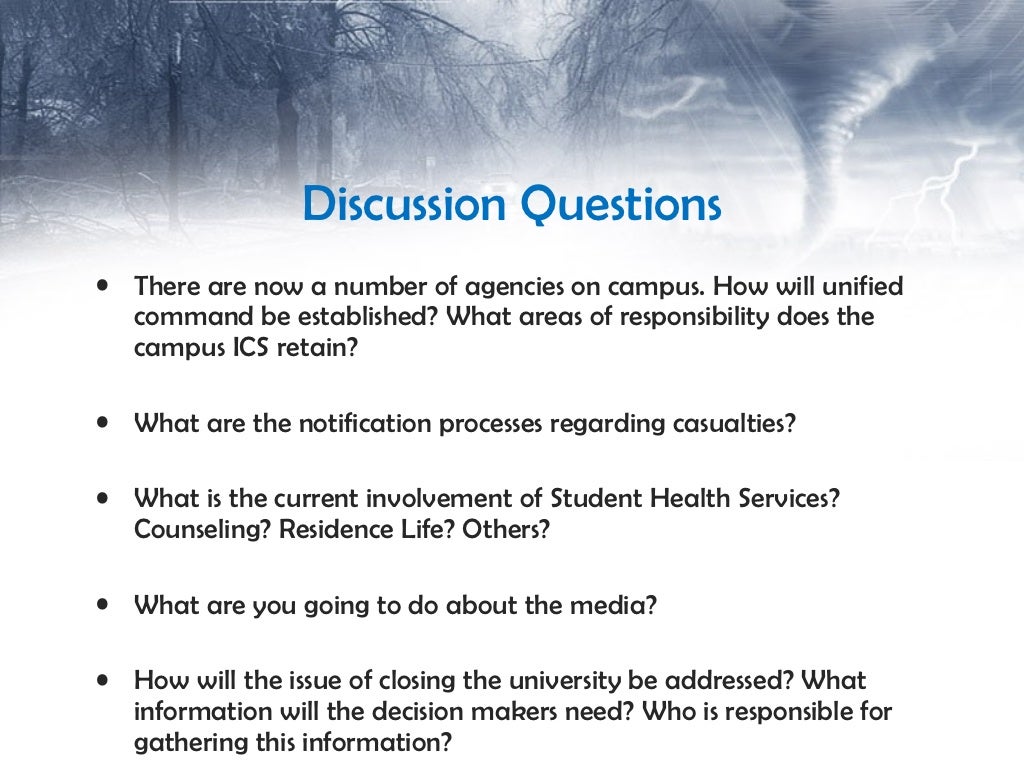 Tornado Table Top Exercise Hits Campus
