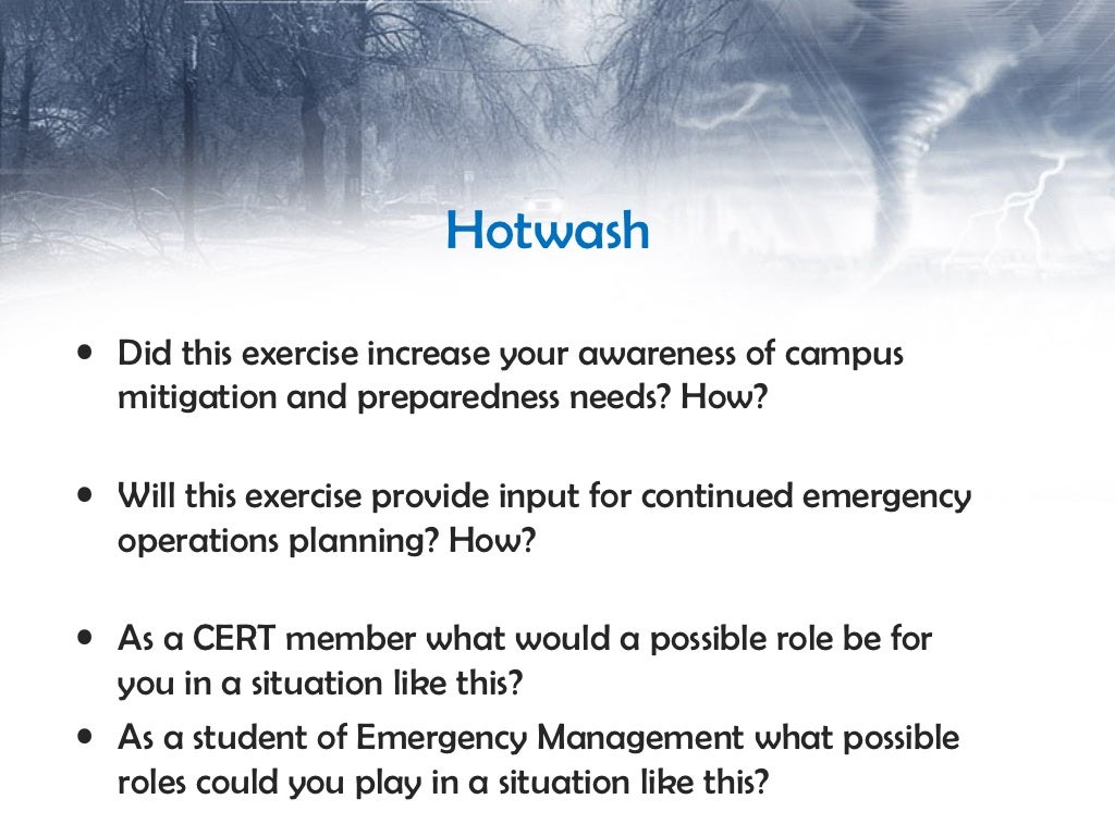Tornado Table Top Exercise Hits Campus