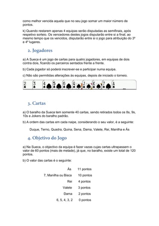 Torneio de sueca_regulamento | PDF
