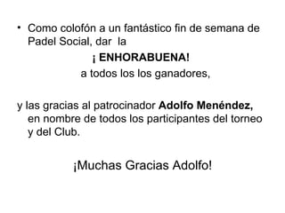Torneo social Adolfo