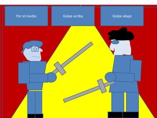 Por el medio   Golpe arriba   Golpe abajo
 