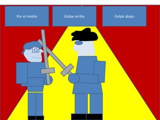Por el medio   Golpe arriba   Golpe abajo
 