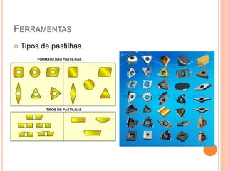 FERRAMENTAS
   Tipos de pastilhas
 