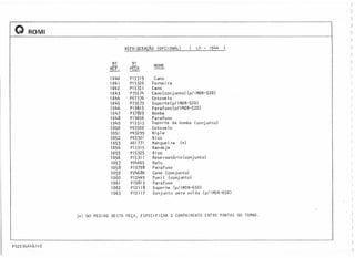 REFRIGERAÇÃO (OPCIONAL) ( LP - 1944 )
)
, )
)
,)
')
)
)
)
)
)
)
)
)
)
)
)
)
)
)
)
Q ROMI
,(+) NO PEDIDO DESTA PEÇA, ESPECIFICAR O COMPRIMENTO ENTRE PONTAS DO TORNO.
1040
1041
1042
1043
1044
1045
1046
1047
1048
1049
1050
1051
1052
1053
1054
1055
1056
1057
1058
1059
1060
1061
1062
1063
N'?
RU.
N?
PEÇA
P15319
P 15 320
P 15 321
P73574
P07376
P73573
PI9815
P37829
PI9656
P15313
P03300
P03299
P0330 I
AOl771
P15315
PI5325
P15311
PÓ4065
P19798
P24680
PI2449
PI9813
P12118
P 12117
NOME
Cano
Torneira
Cano
Cano (con] unto) (p/ IMOR-520)
Cotove I o
Supo rte (p/ I MOR-520)
Parafuso(p/IMOR-520)
Bomba
Parafuso
Suporte da bomba (conjunto)
Cotove I o
Niple
Bico
Manguei ra (+)
Bandeja
Bico
Rese rvatório (conjunto)
Ralo
Parafuso
Cano (conj unto)
Funi 1 (conjunto)
Parafuso
Suporte (p/IMOR-650)
Conjunto para solda (p/IMOR-650)
)
)
,)
)
)
)
)
)
')
)
)
)
)
)
P92036A48/48
 
