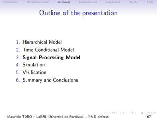 Introduction Hierarchical model Extensions Implementation Conclusions Thanks Extra
Outline of the presentation
1. Hierarch...