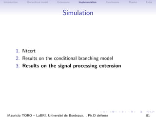 Introduction Hierarchical model Extensions Implementation Conclusions Thanks Extra
Simulation
1. Ntccrt
2. Results on the ...