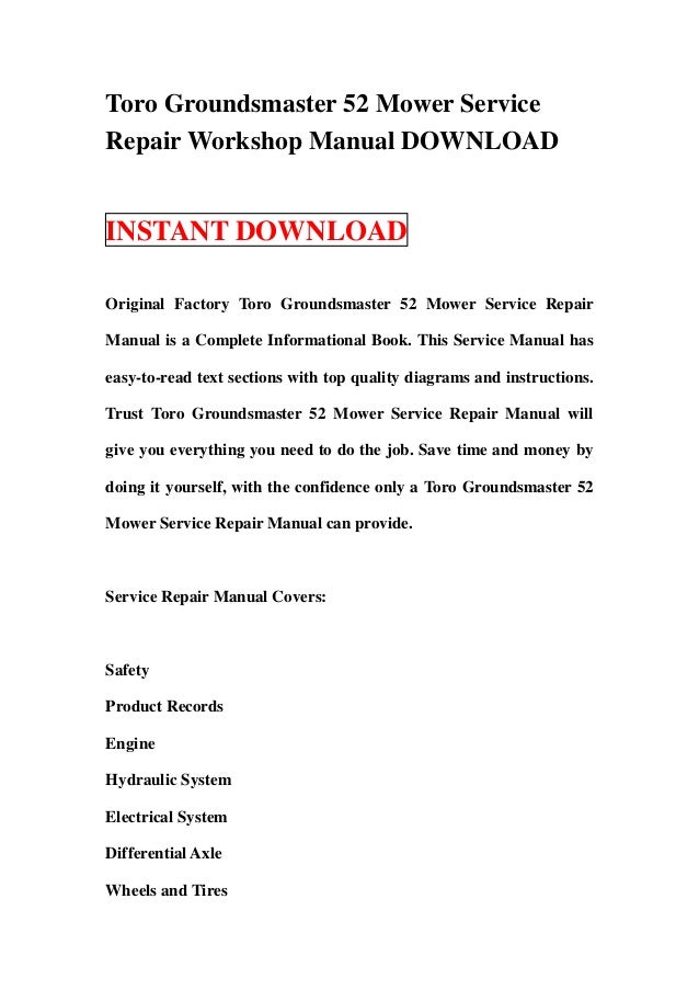 Ground Master 52 Owners Manual