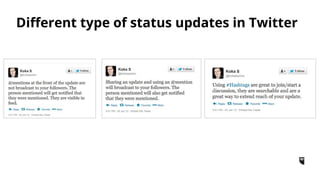 Different type of status updates in Twitter
 