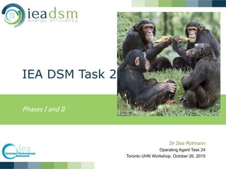 IEA DSM Task 24
Phases I and II
Dr Sea Rotmann
Operating Agent Task 24
Toronto UHN Workshop, October 26, 2015
 