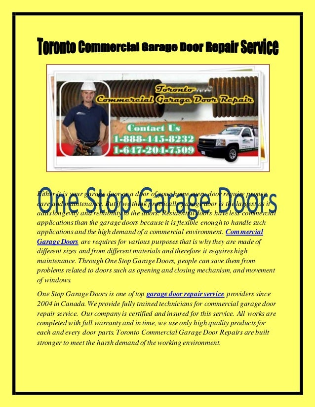 Toronto Commercial Garage Door Repair Service