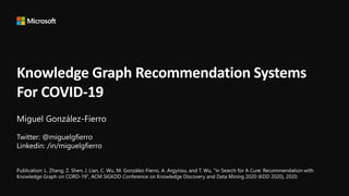 Knowledge Graph Recommendation Systems
For COVID-19
 
