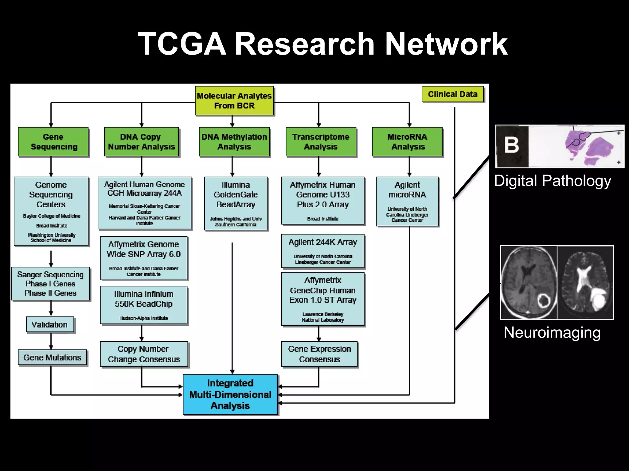 TCGA Research Network



                    Digital Pathology




                     Neuroimaging
 