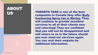 Best Body Contouring Spray tan in Morley | PPTX