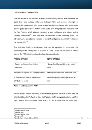 TOR Packet Analysis - Locating Identifying Markers | PDF