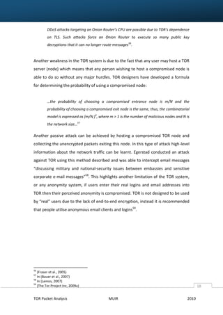 TOR Packet Analysis - Locating Identifying Markers | PDF