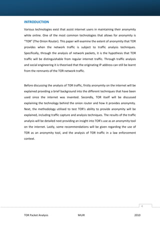 TOR Packet Analysis - Locating Identifying Markers | PDF