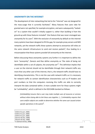 TOR Packet Analysis - Locating Identifying Markers | PDF